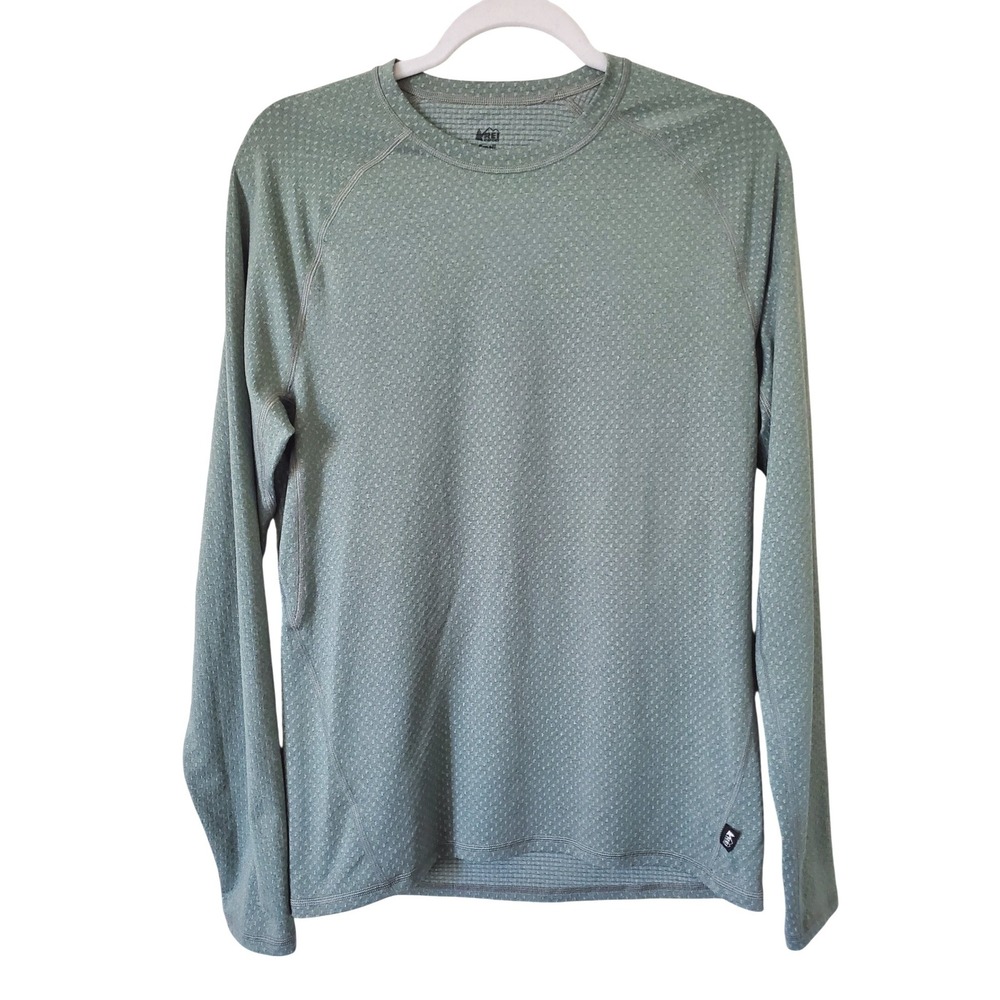 REI Coop Mens Small Long Sleeve Base Layer‎ Performance Shirt Green Outdoor